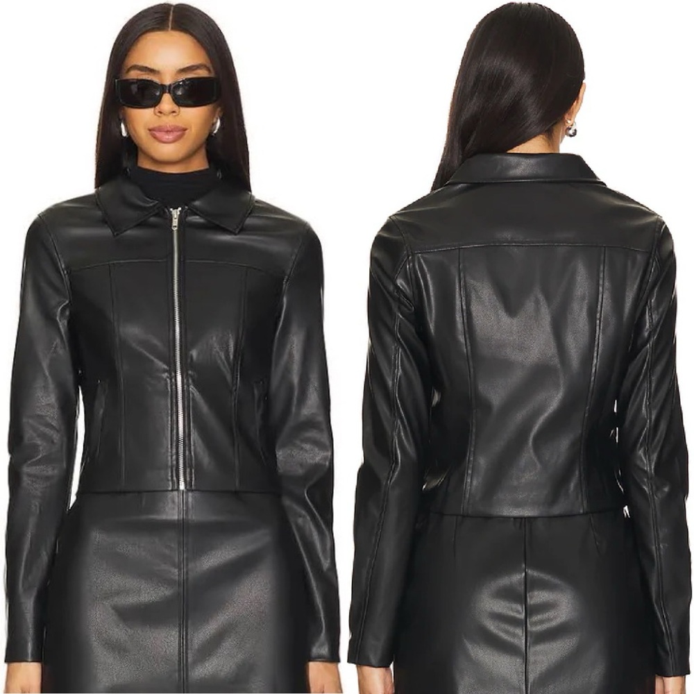 superdown Black Leather Jacket